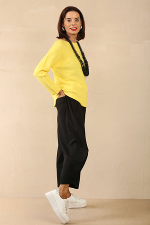 IRIZ Knitwear round neck jumper-Lemon