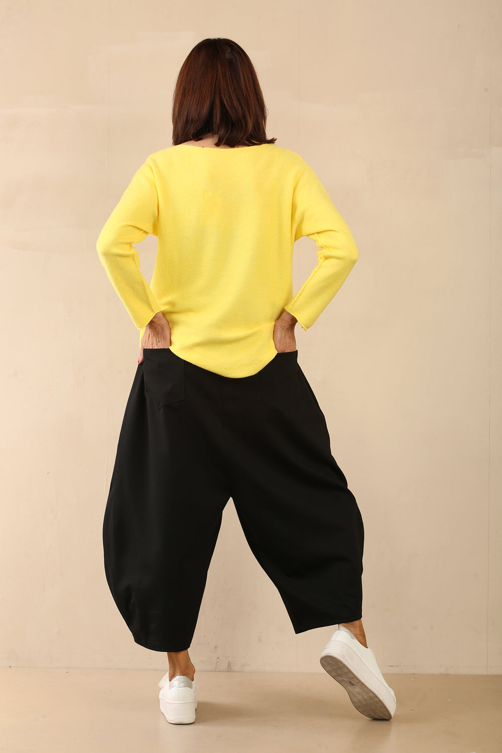 IRIZ Knitwear round neck jumper-Lemon