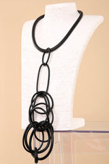 Arty Lagenlook Rubber Necklace In Black SS23