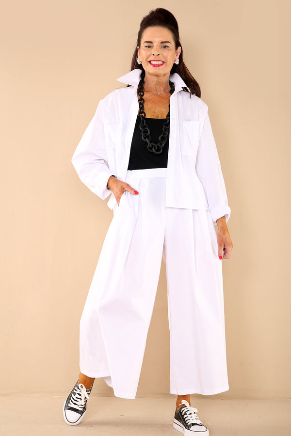 BIANCA  Trousers In White