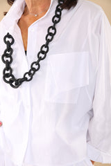 Arty Lagenlook rubber Necklace In Black  SS23
