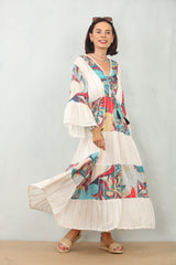 Gabriela Boho Dress in Red