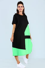 Chatterley Dress in Black with Jade Green