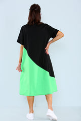 Chatterley Dress in Black with Jade Green