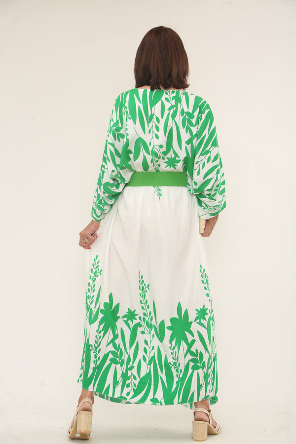 Luna Kamana/ Dress in emerald green and white