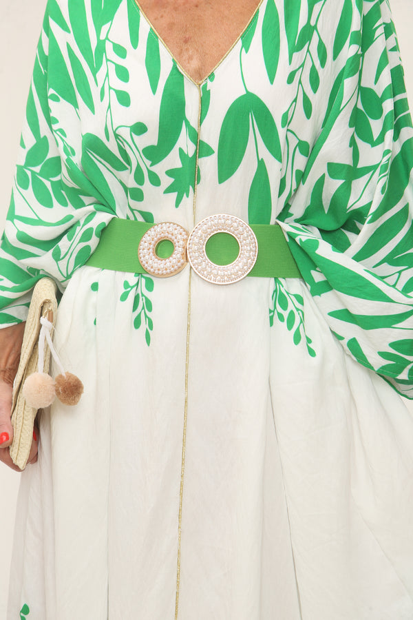 Luna Kamana/ Dress in emerald green and white