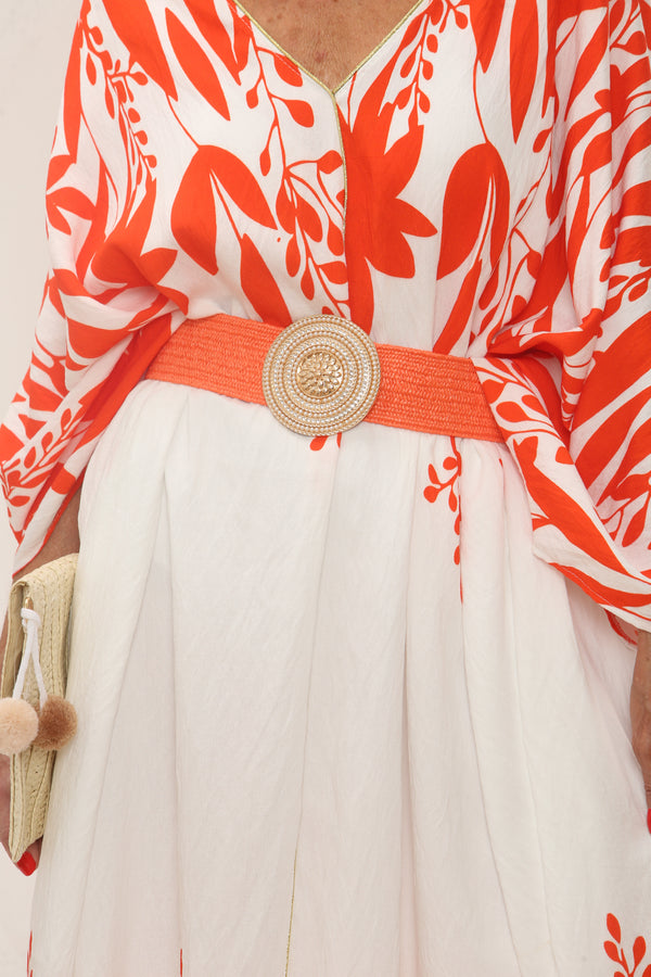 Luna Kamana/ Dress in orange and white