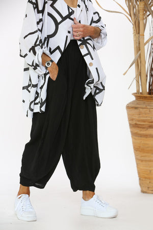 Enzo Linen Trouser in Black