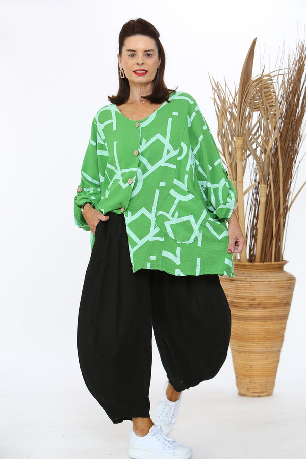 Enzo Linen Trouser in Black