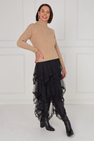 Hattie tulle skirt in black