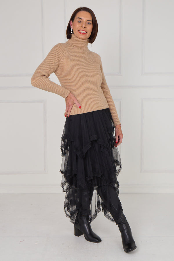 Hattie tulle skirt in black