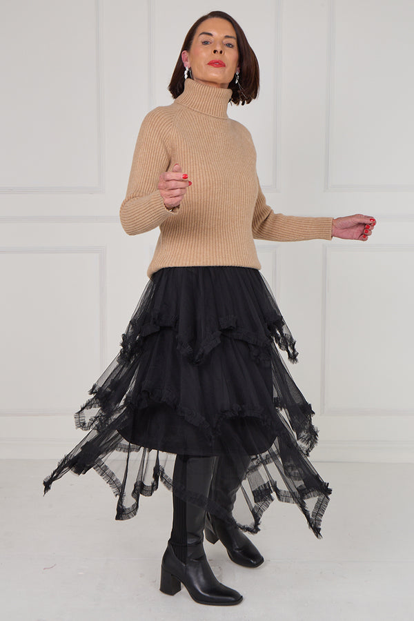 Hattie tulle skirt in black