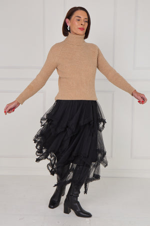 Hattie tulle skirt in black