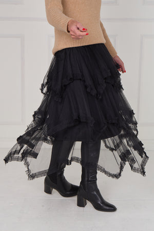 Hattie tulle skirt in black