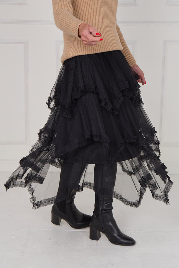 Hattie tulle skirt in black