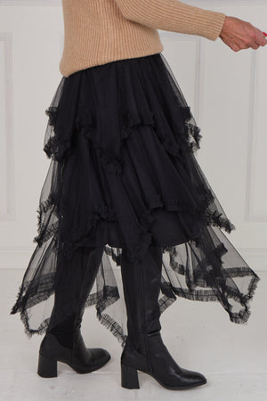 Hattie tulle skirt in black