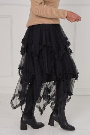 Hattie tulle skirt in black