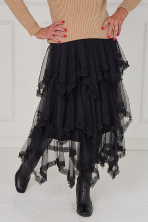 Hattie tulle skirt in black