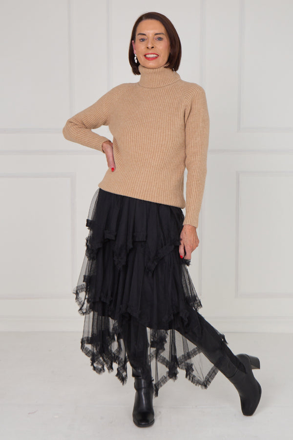 Hattie tulle skirt in black