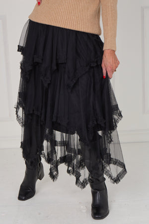 Hattie tulle skirt in black