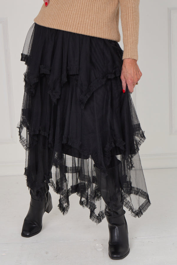 Hattie tulle skirt in black