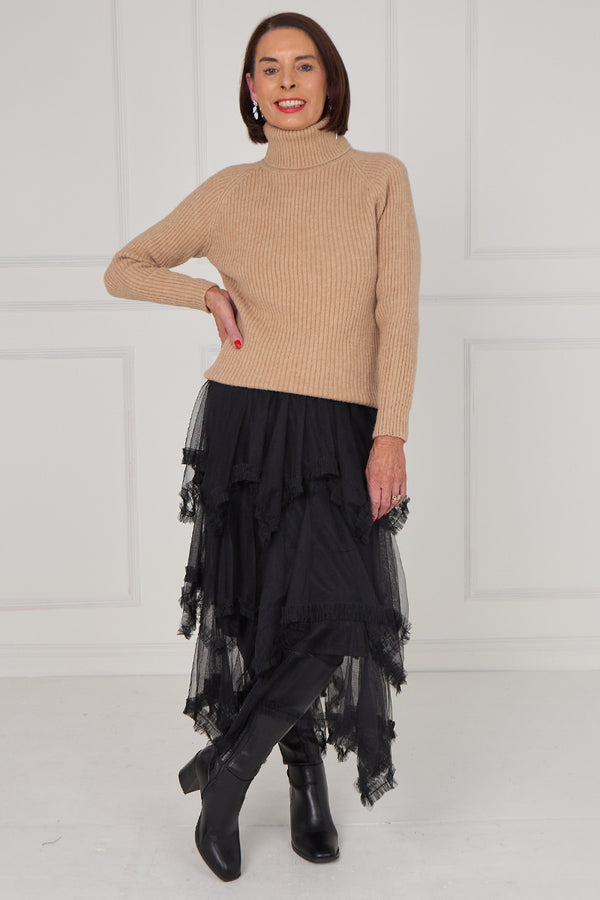 Hattie tulle skirt in black