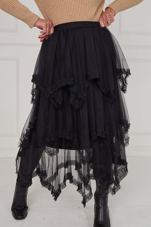 Hattie tulle skirt in black