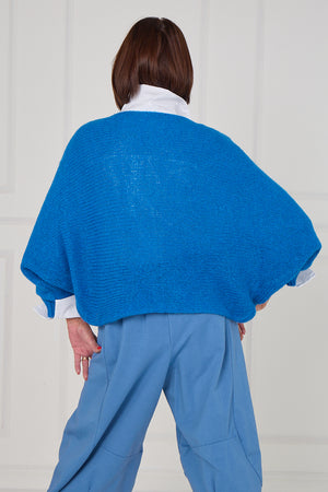 Tara crossover knitwear in aqua blue