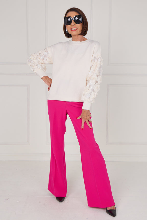 Rose knitwear in cream