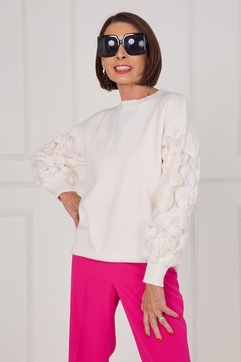 Rose knitwear in cream