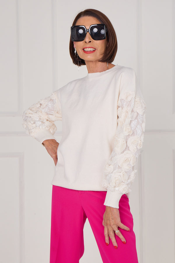 Rose knitwear in cream
