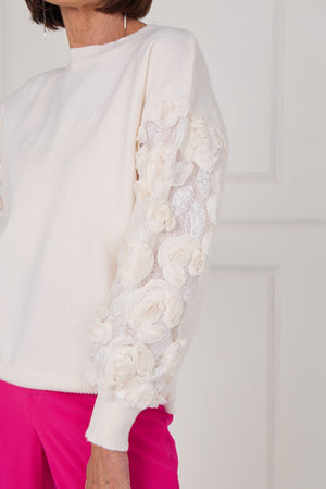 Rose knitwear in cream