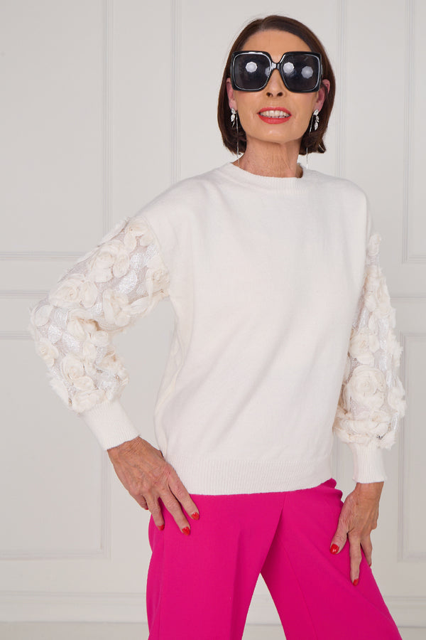 Rose knitwear in cream