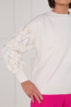 Rose knitwear in cream