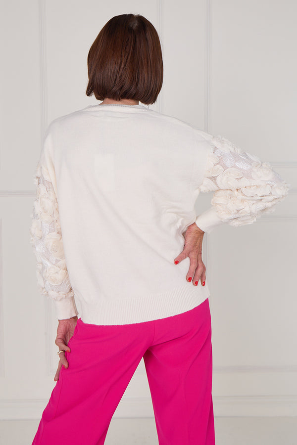 Rose knitwear in cream