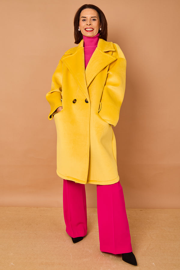 Alberto three quarter coat in Yellow Sorbet - PRE ORDER 24TH OCTOBER DISPATCH DAY