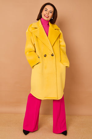 Alberto three quarter coat in Yellow Sorbet - PRE ORDER 24TH OCTOBER DISPATCH DAY