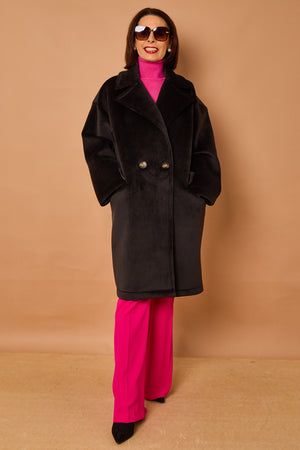 Alberto three quarter coat in Black - PRE ORDER 24TH OCTOBER DISPATCH DAY