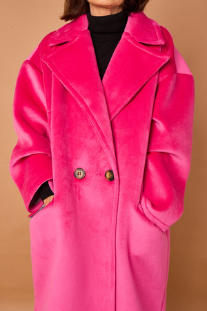 Alberto three quarter coat in cerise pink - PRE ORDER 24TH OCTOBER DISPATCH DAY