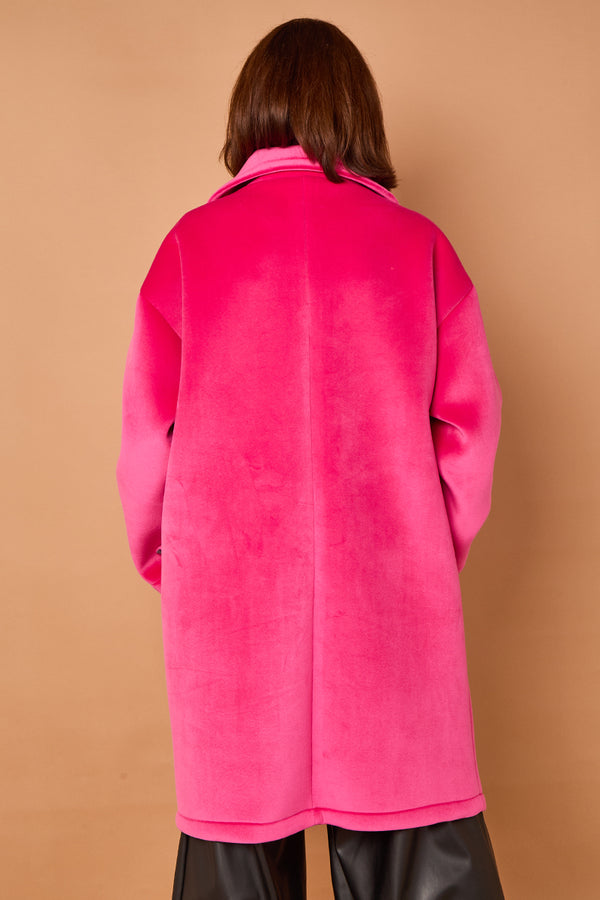 Alberto three quarter coat in cerise pink - PRE ORDER 24TH OCTOBER DISPATCH DAY