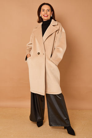 Alberto three quarter coat in stone - PRE ORDER 24TH OCTOBER DISPATCH DAY