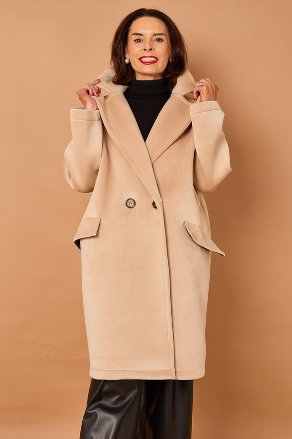 Alberto three quarter coat in stone - PRE ORDER 24TH OCTOBER DISPATCH DAY