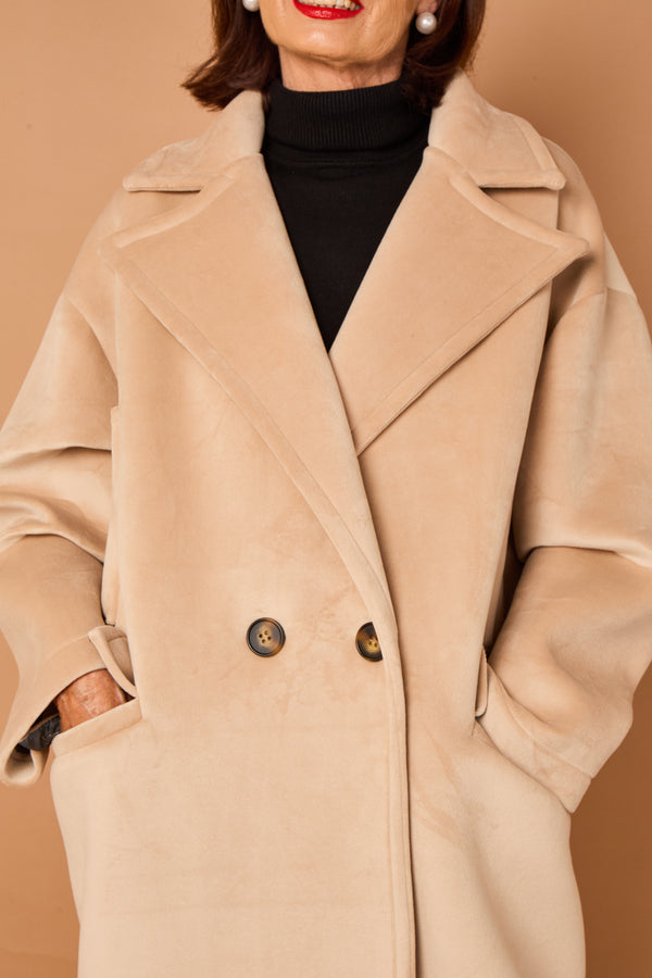 Alberto three quarter coat in stone - PRE ORDER 24TH OCTOBER DISPATCH DAY
