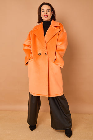 Alberto three quarter coat in orange - PRE ORDER 24TH OCTOBER DISPATCH DAY