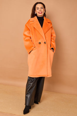 Alberto three quarter coat in orange - PRE ORDER 24TH OCTOBER DISPATCH DAY