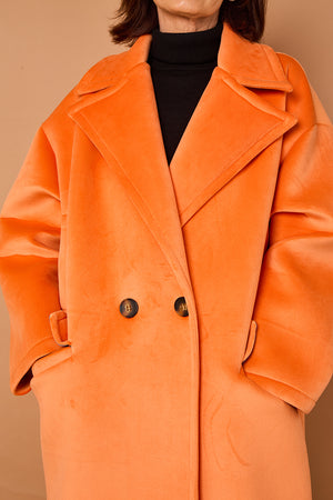 Alberto three quarter coat in orange - PRE ORDER 24TH OCTOBER DISPATCH DAY