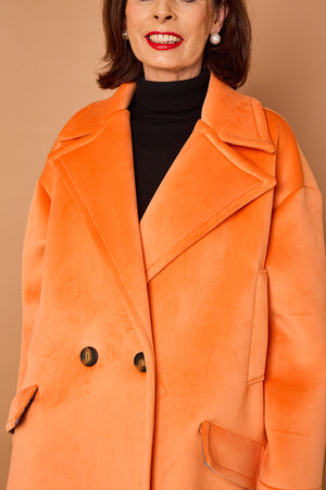 Alberto three quarter coat in orange - PRE ORDER 24TH OCTOBER DISPATCH DAY