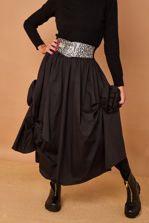 Margo waterfall skirt in Black