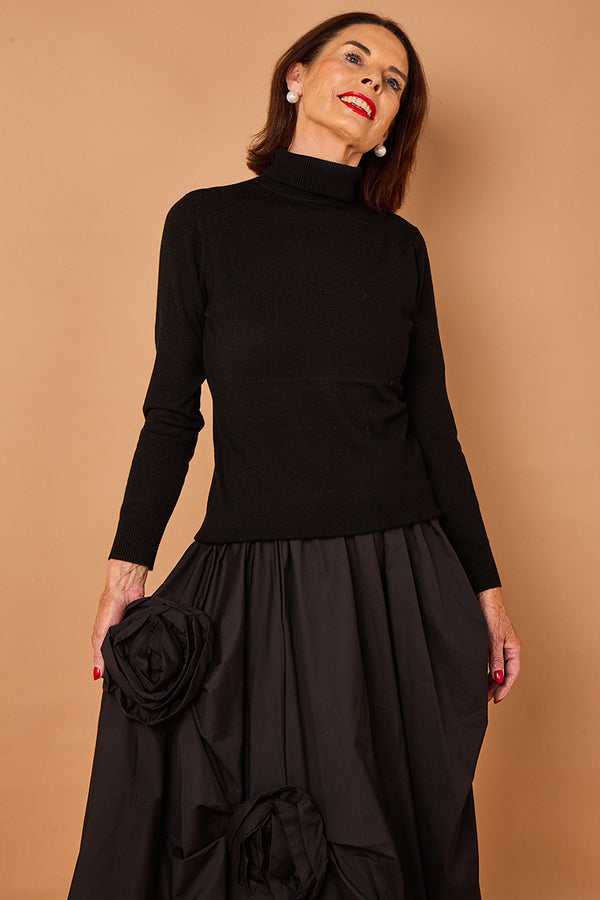 Margo waterfall skirt in Black