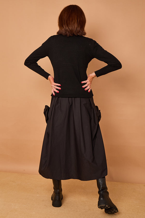Margo waterfall skirt in Black